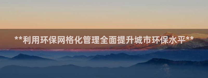 mr8001亿万先生：**利用环保网格化管理全面提升城市环保水平**